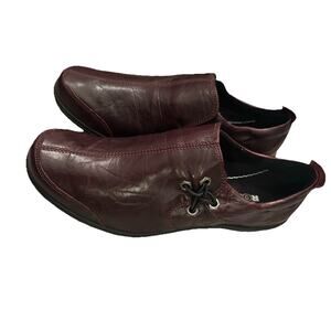 Romika Shoes Womens Size 37 6.5 -7 Brown Black‎ Leather Slip On Comfort Loafer